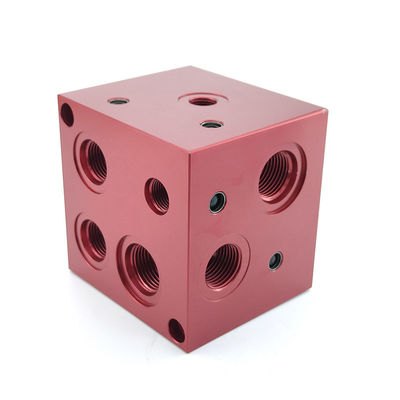 RoHs Red Powder Coated Slide Blocks Hydraulic Cylinder Block Manifold Blocks Customized