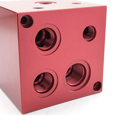 RoHs Red Powder Coated Slide Blocks Hydraulic Cylinder Block Manifold Blocks Customized