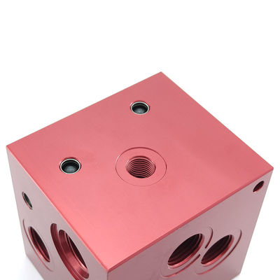 RoHs Red Powder Coated Slide Blocks Hydraulic Cylinder Block Manifold Blocks Customized